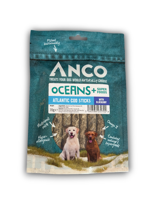 Oceans + Atlantic Cod stick with Bluberry 70g